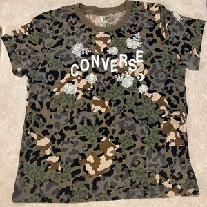 Women’s Converse XL Army Print Floral T-shirt 100% Cotton